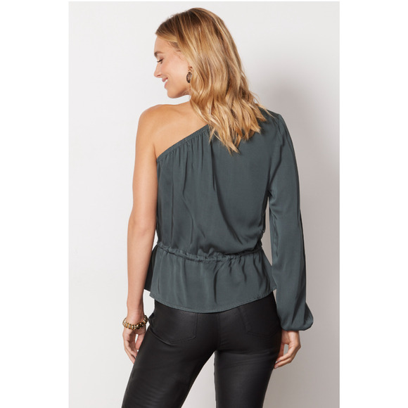 CLOTH & STONE NWT Luxe Satin One Shoulder Top // S - Picture 4 of 13